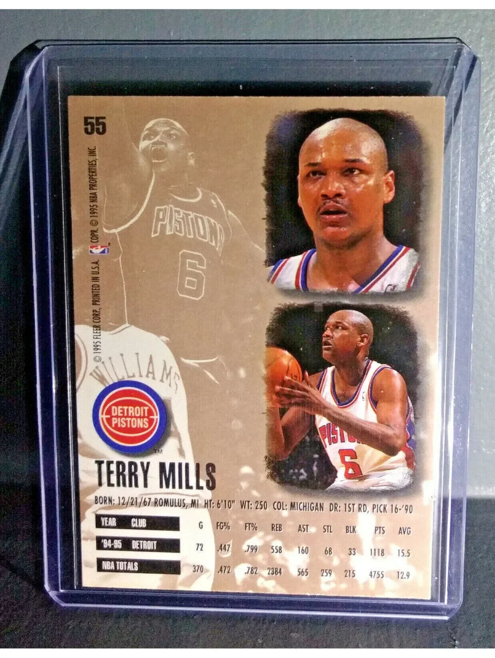 1995-96 Terry Mills Fleer Ultra #55 Basketball Card
